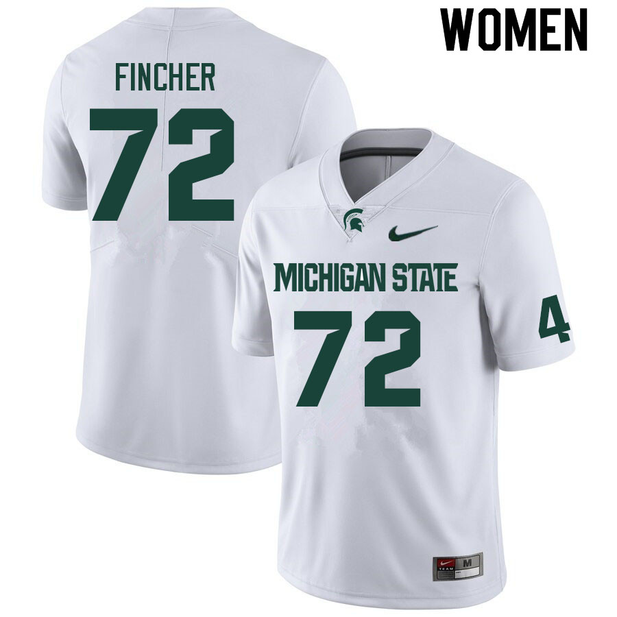 Women #72 Dallas Fincher Michigan State Spartans College Football Jerseys Sale-White